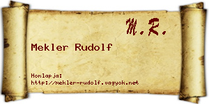 Mekler Rudolf névjegykártya