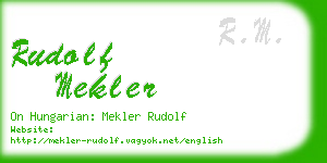 rudolf mekler business card